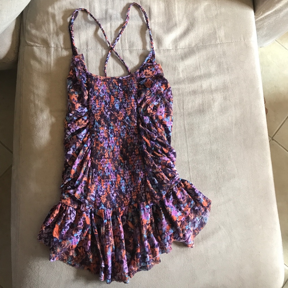 Free People Ruffle Cross Back Tank