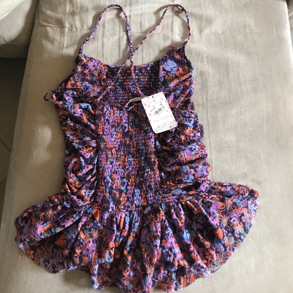 Free People Ruffle Cross Back Tank - Picture 2 of 4