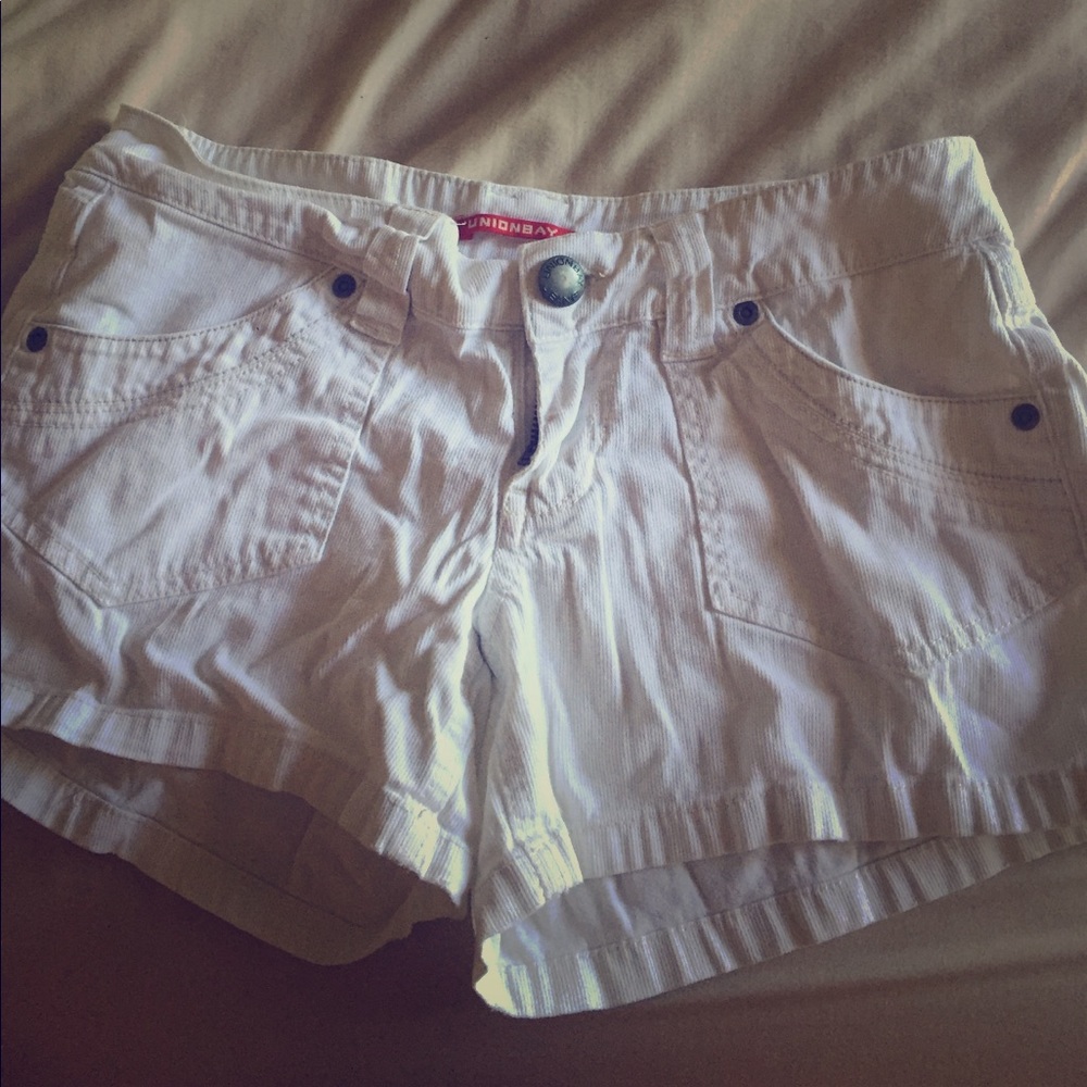 White jean shorts