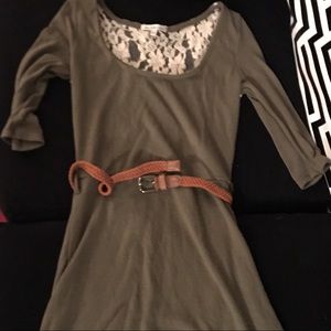 Olive Mini Dress With Belt