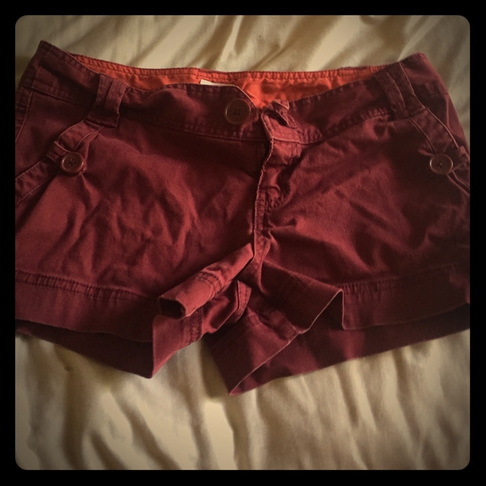 Burgundy shorts