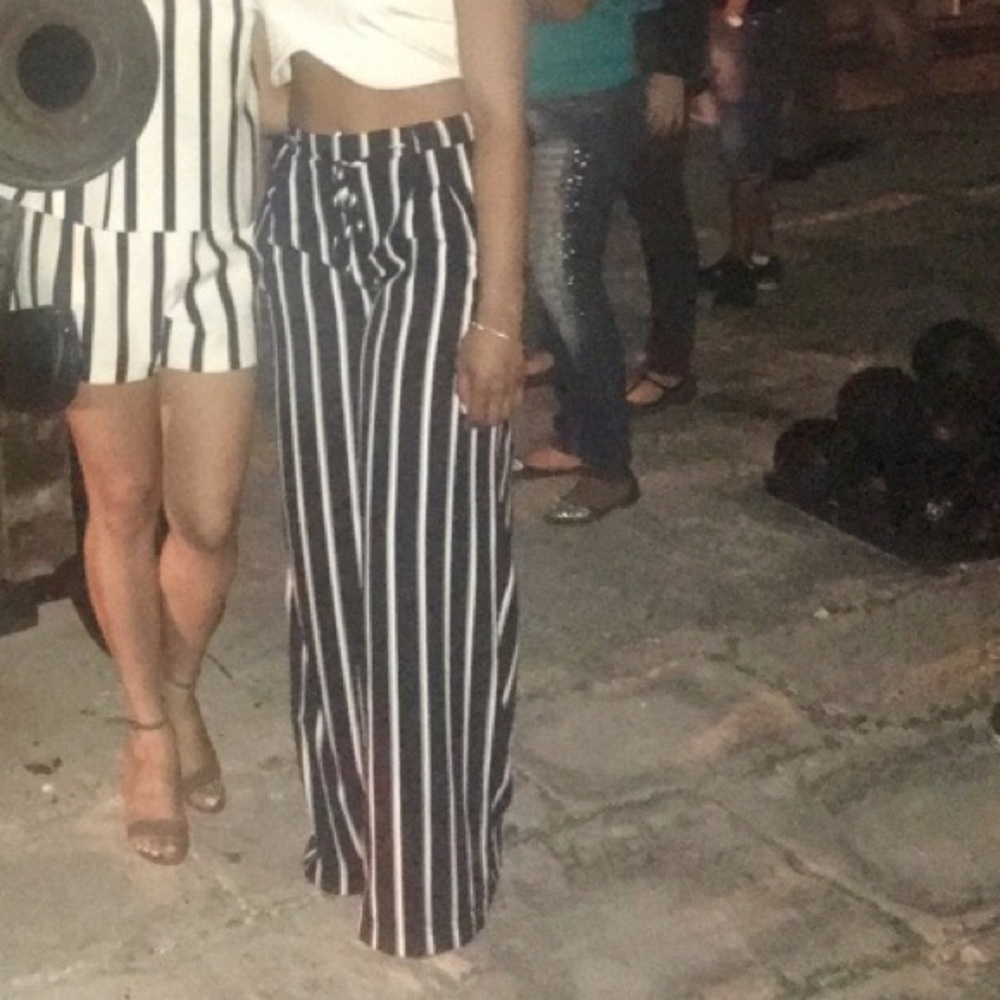 High-Waisted Midnight Blue Wide-Leg Pants