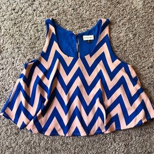 Peach and royal blue crop top