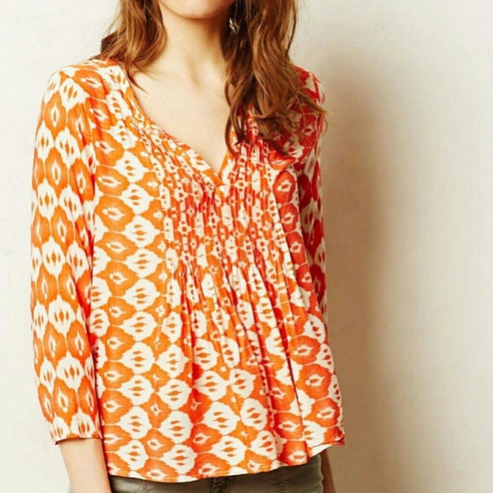 Orange Anthropologie Long Sleeve