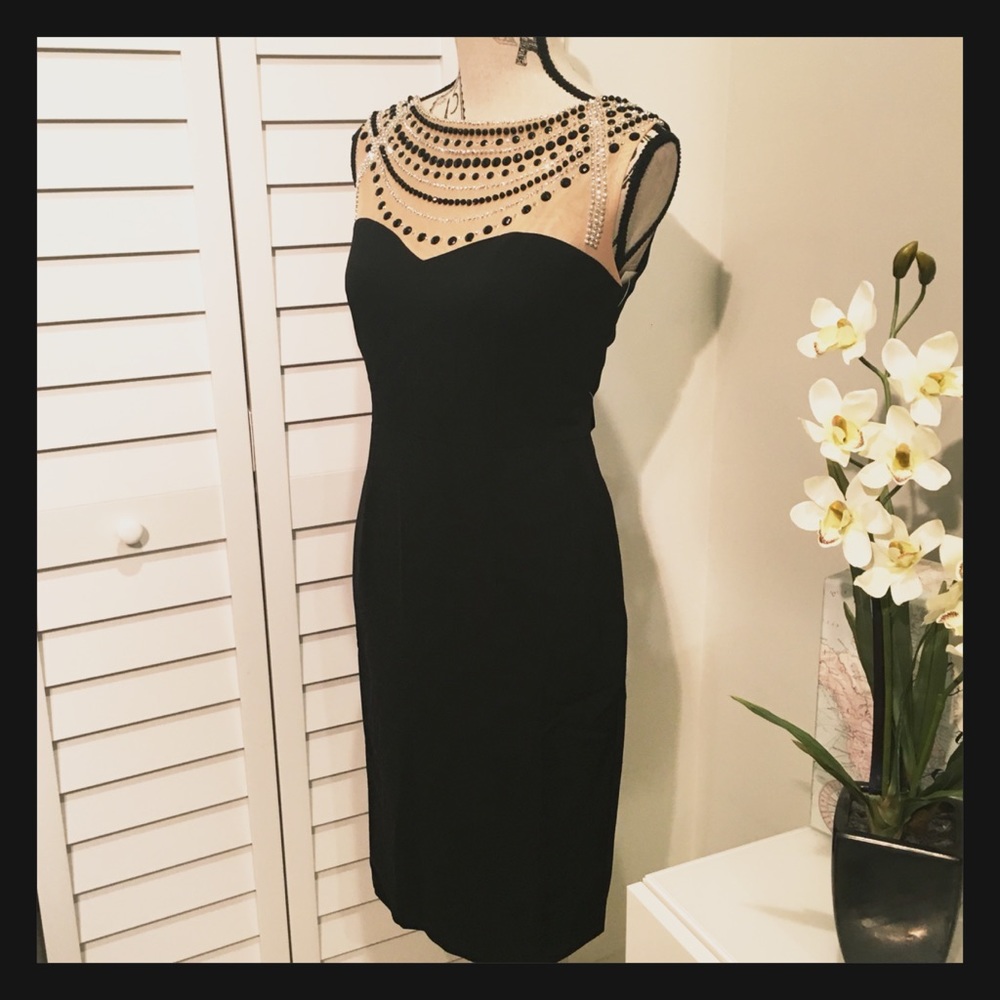 NWT Stunning Embellished Collar Sleeveless Dress - Picture 5 of 6