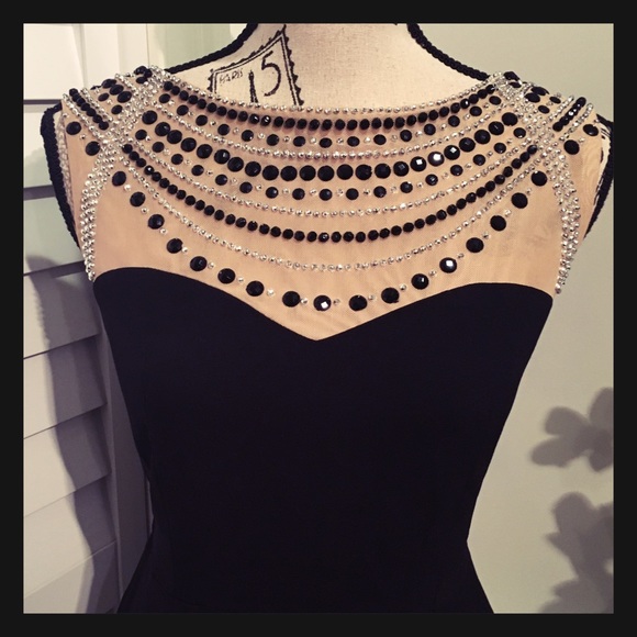 NWT Stunning Embellished Collar Sleeveless Dress - Picture 3 of 6