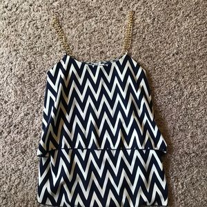 Navy and cream crop top