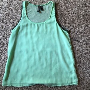 Sheer mint tank top