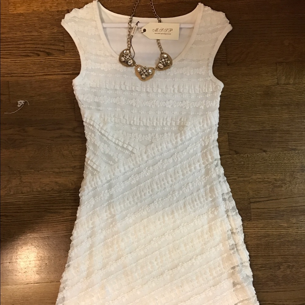 White- knee length dress