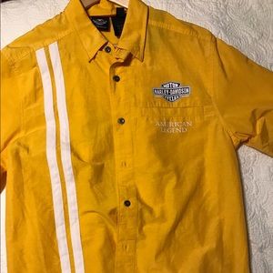 Harley Davidson button up shirt.