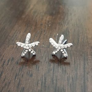 Mini Silver Starfish Earrings