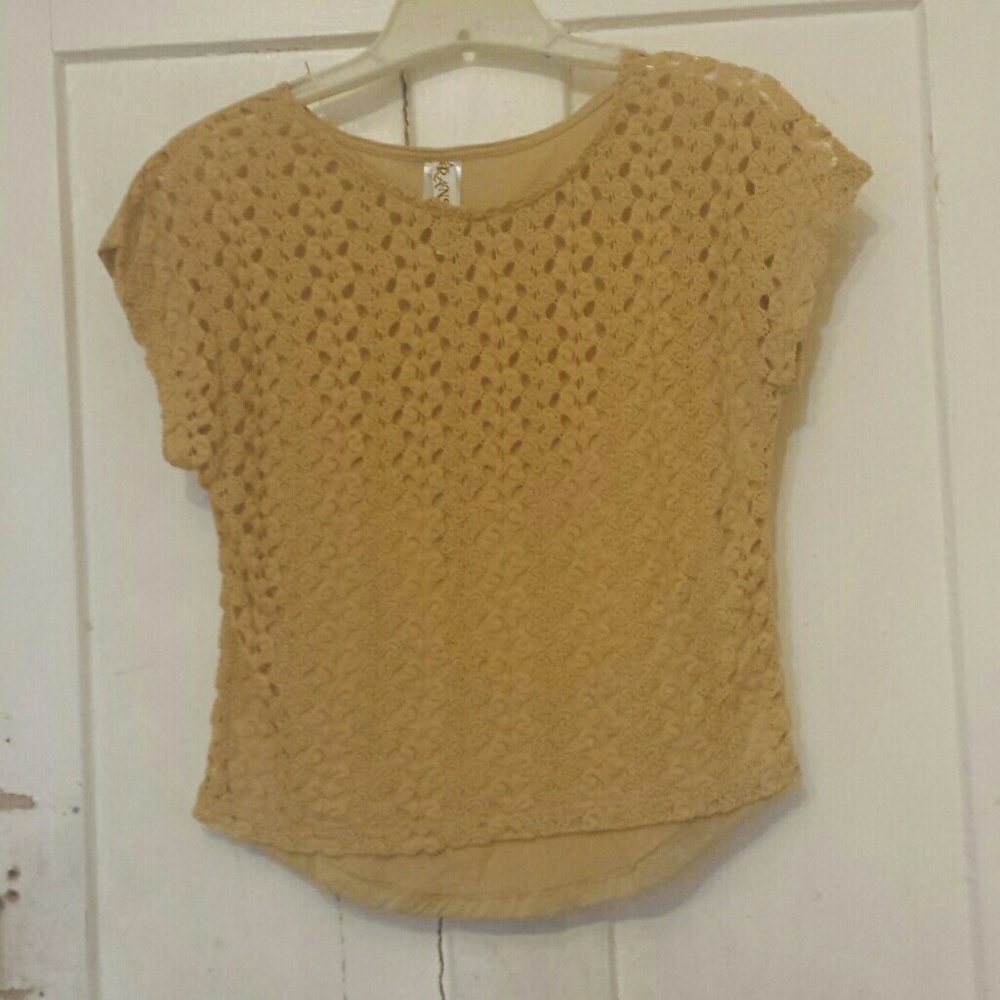 Mustard knit crop top
