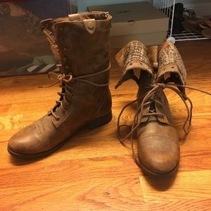 Wool lined combat boots!