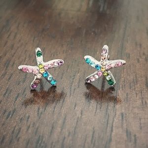 Mini Multicolor Starfish Earrings