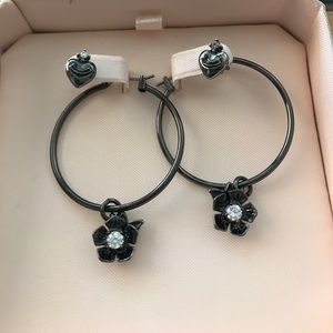 Juicy Couture flower hoop and heart earrings
