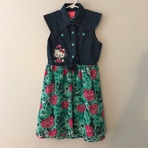 Girls hello kitty denim top dress