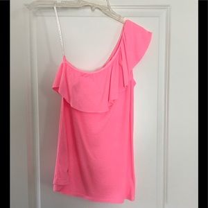 Lilly Pulitzer one shoulder pink tank