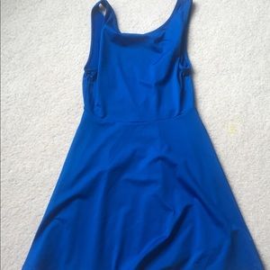 Blue Backless Skater Dress