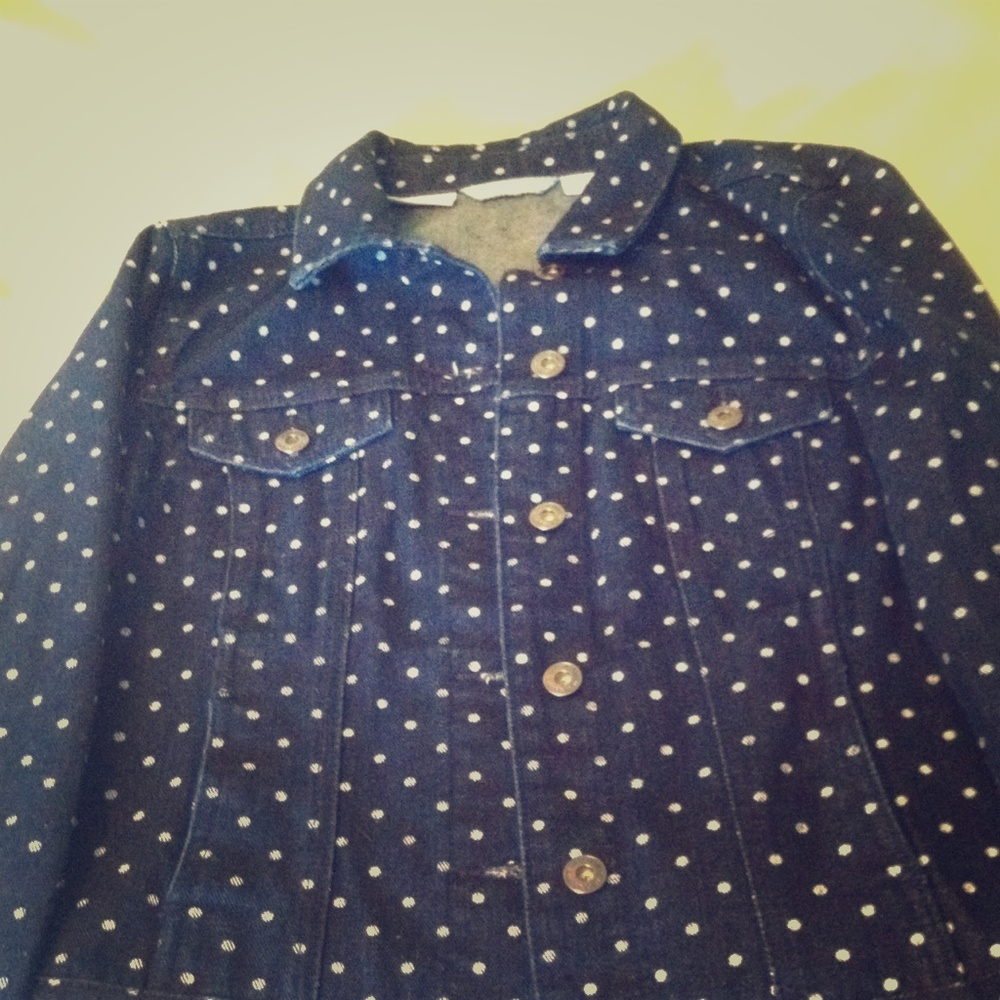 Polka dot tailored denim jacket