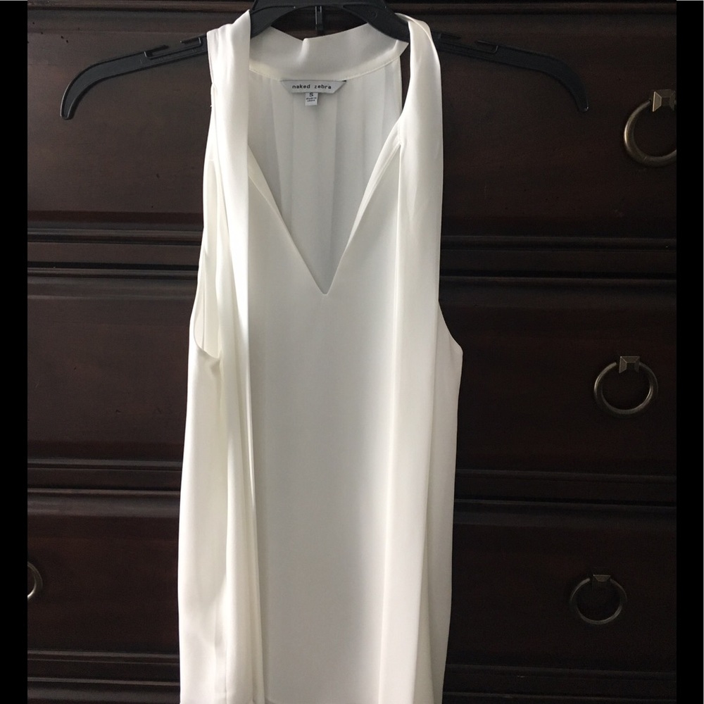 White chiffon sleeveless top