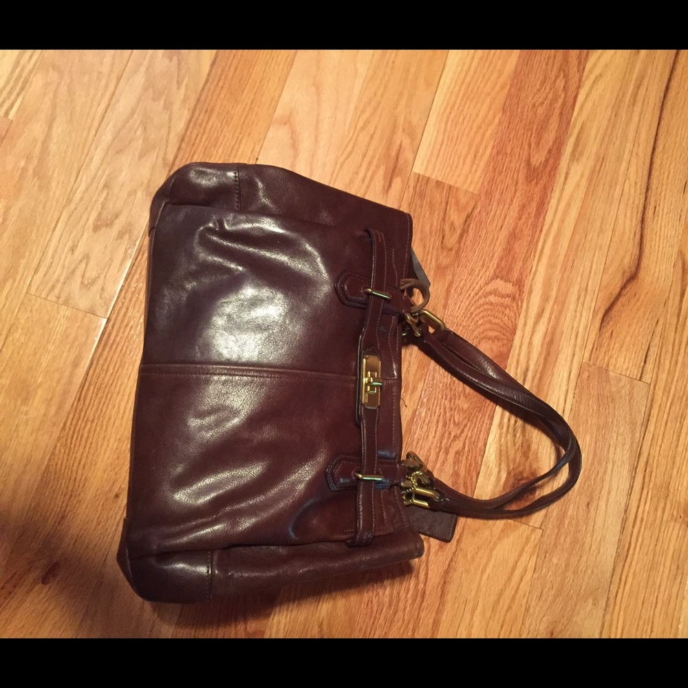 Coach brown leather satchel