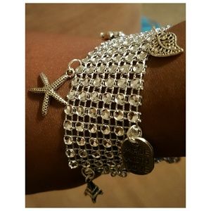 Fitted Rhinestone charm bracelet hand crafted