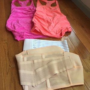 Maternity workout tops with recover belts