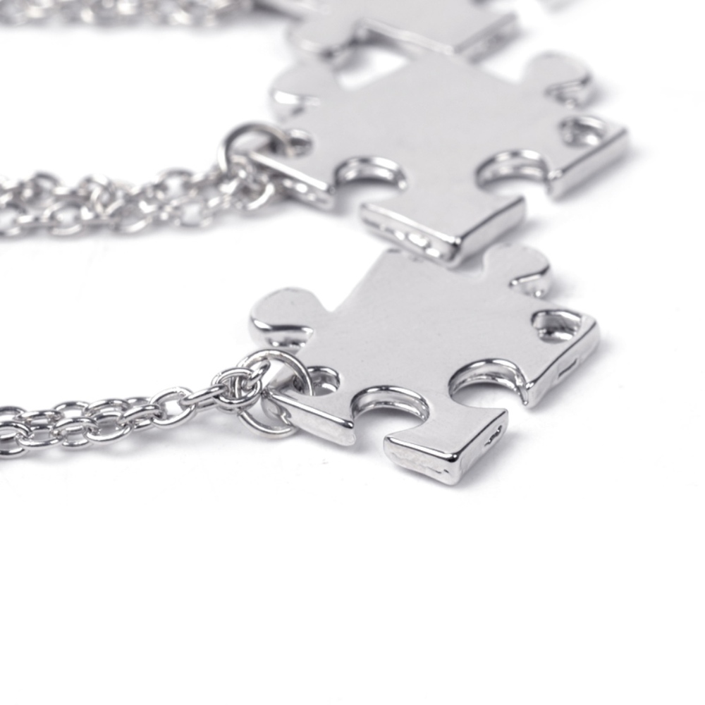 4 Puzzle Piece Friendship Necklace - Picture 7 of 8