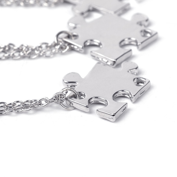 4 Puzzle Piece Friendship Necklace - Picture 7 of 8