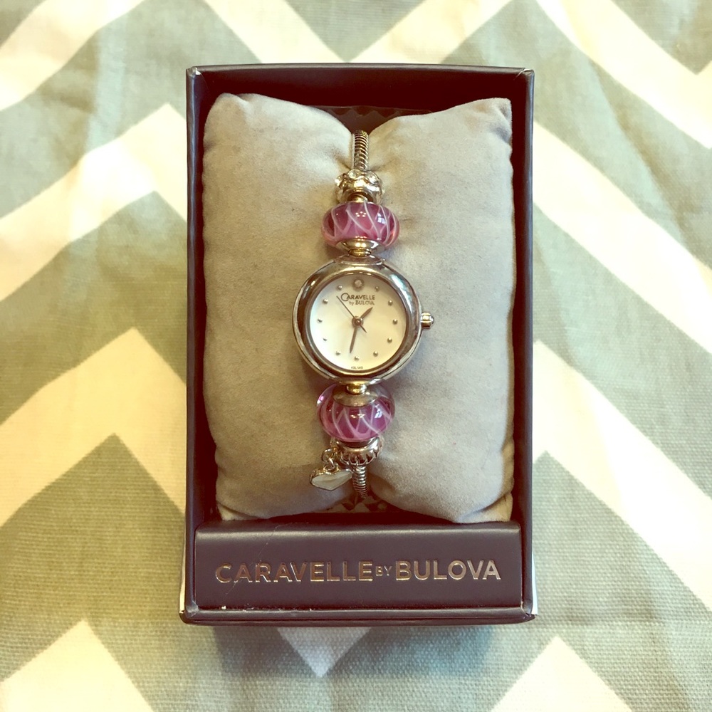 ⬇️ Caravelle by Bulova Charm Watch w/ Heart Charm