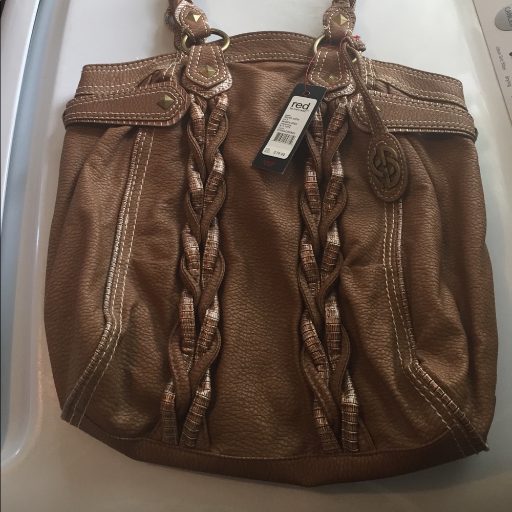 Red brand tote by Marc ecko