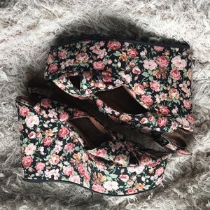 Jeffrey Campbell Mariel wedges - floral print.