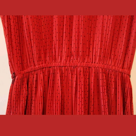 VINTAGE 1950s party dress ! Red polka dot ruffles - Picture 5 of 7