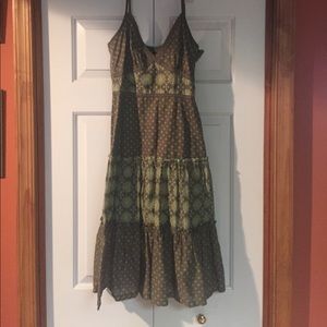 Olive green floral dress