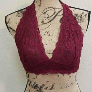 Free People lace halter bra