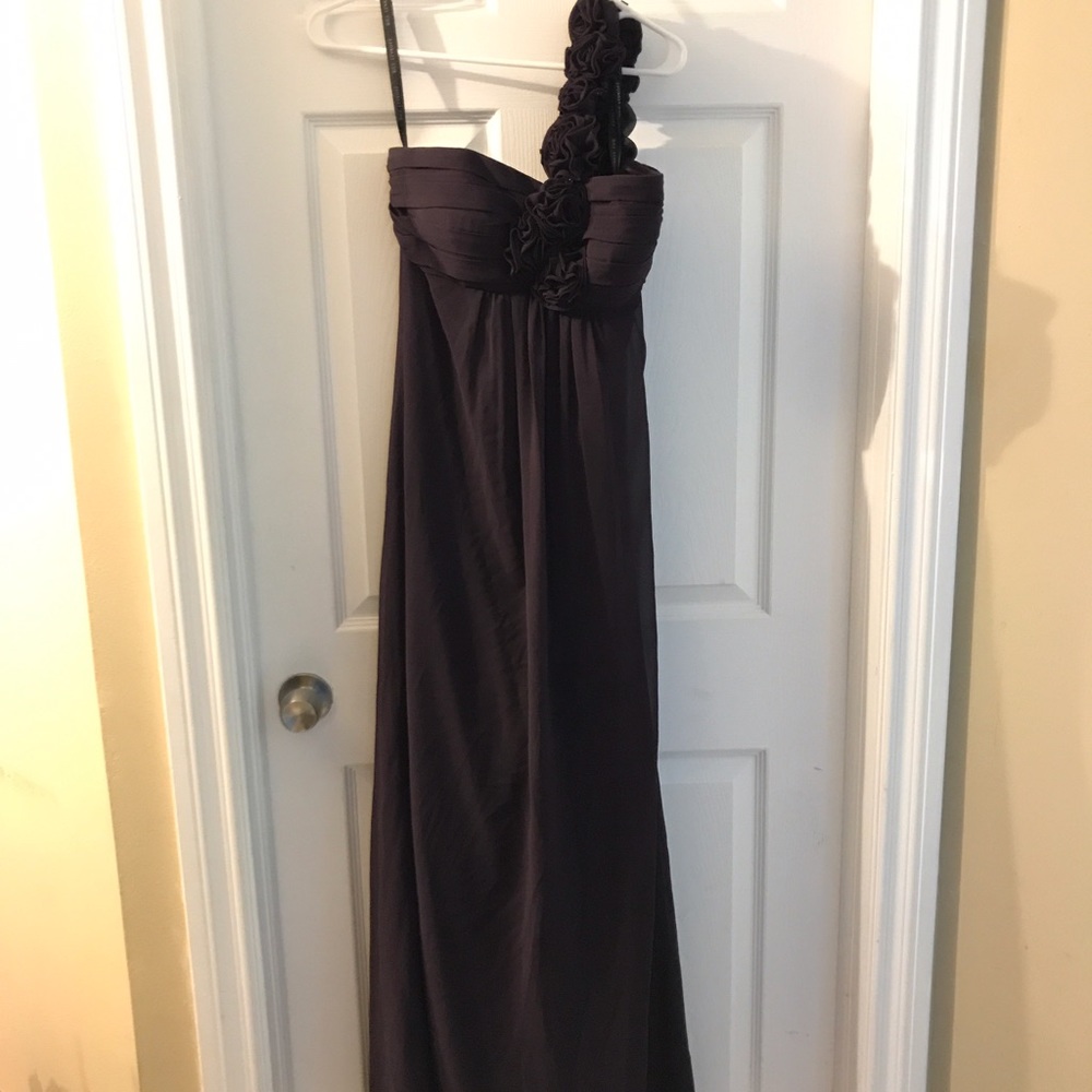 Plum, floor length, one shoulder, Bridesmaid Dress