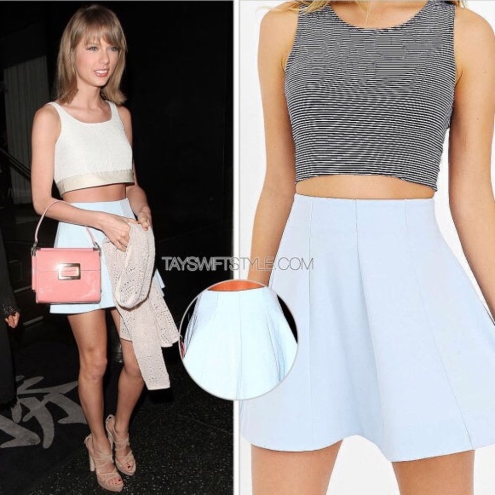Light Blue Skater Skirt UO