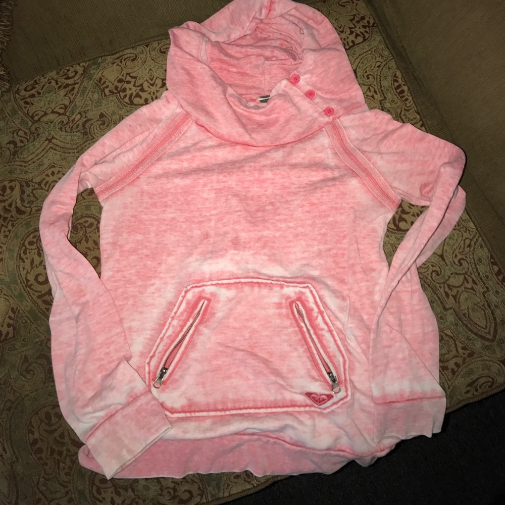 ROXY SunFaded Cowl Neck Hoodie Size Medium
