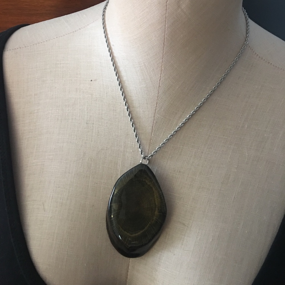 Sterling silver with wood accent necklace