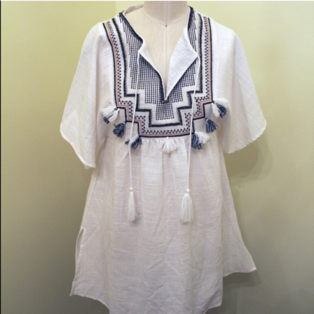 SALE 🎉 J Crew White Swim Coverup with Beading XS