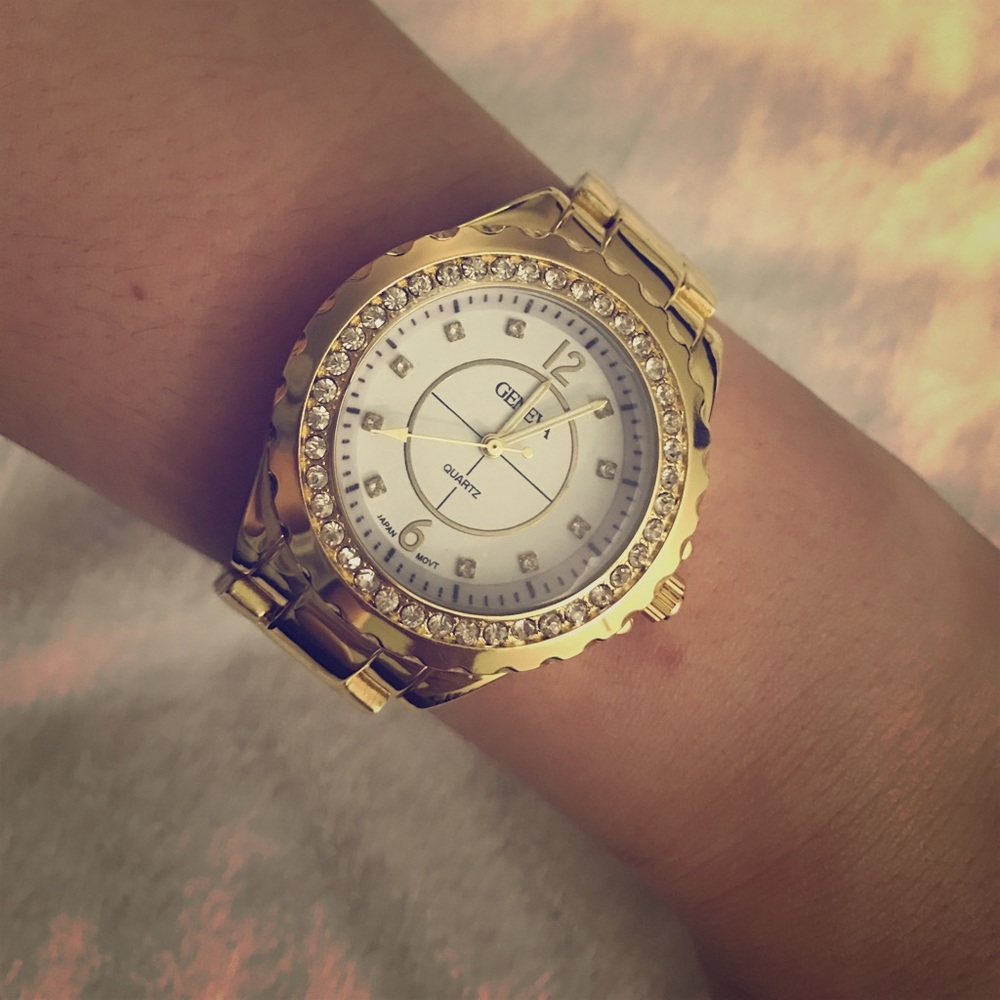 Gold tone boyfriend watch