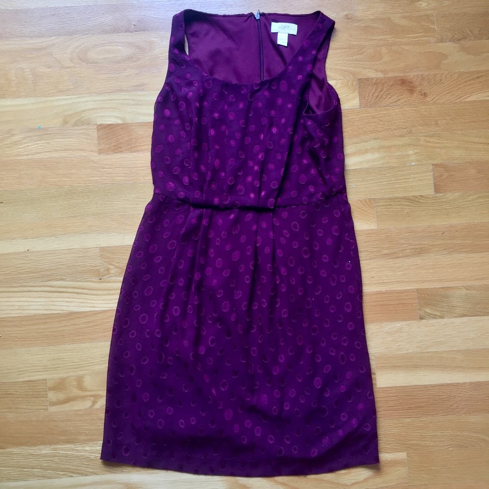 Textured Maroon 4P LOFT dress