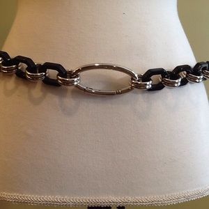 Authentic Dolce & Gabbana black and silver belt