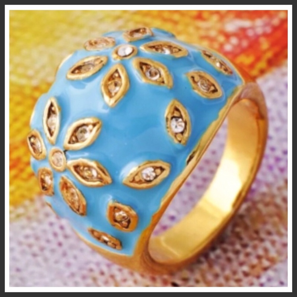 🆕 Floral Blue Ring