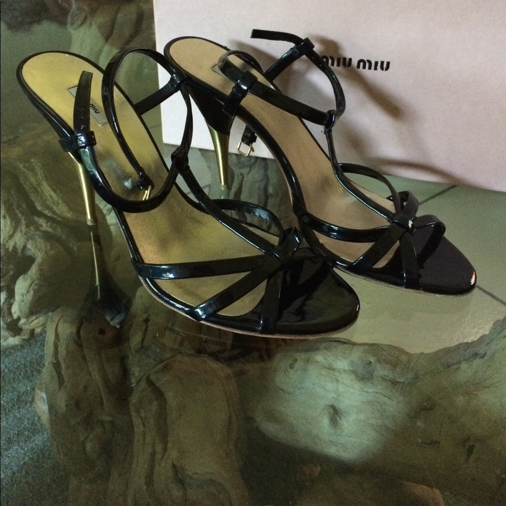 MIU MIU Black T-strap heels size 39