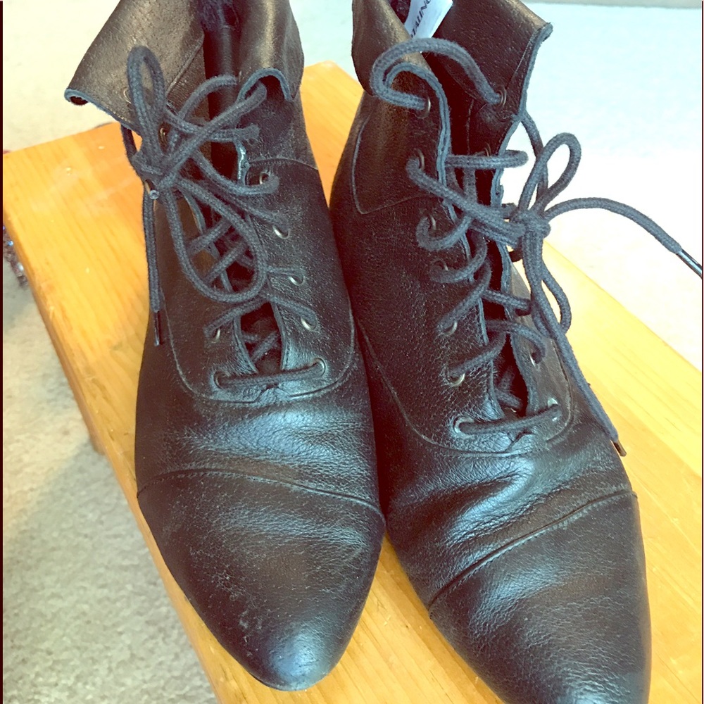 Black Booties W/Pointed Toe