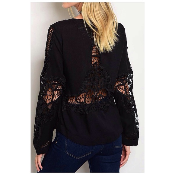 Black Lace Blouse - Picture 3 of 5