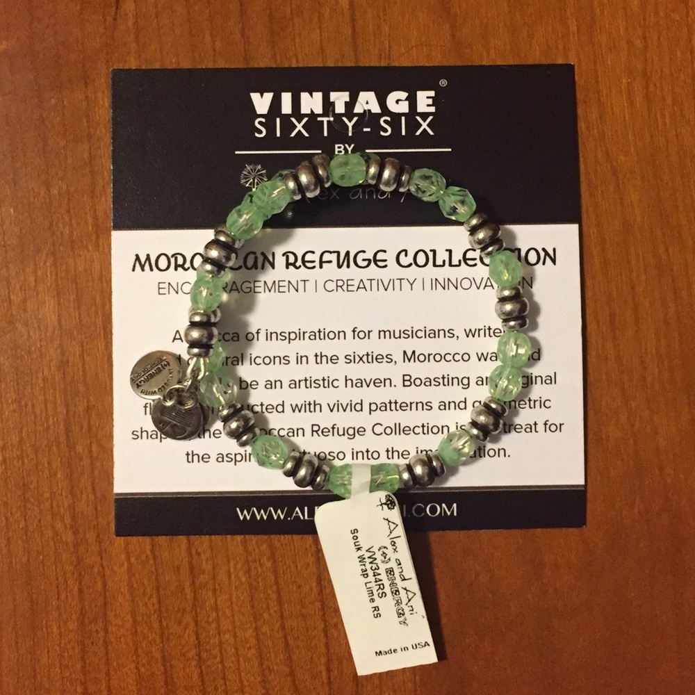 Alex & Ani lime souk wrap bangle