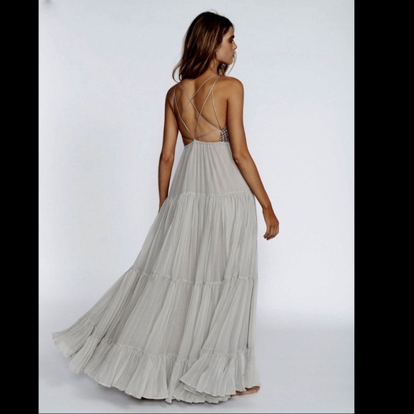 Free People Embroidered Jeweled Bead Maxi Gown 12 - Picture 3 of 8