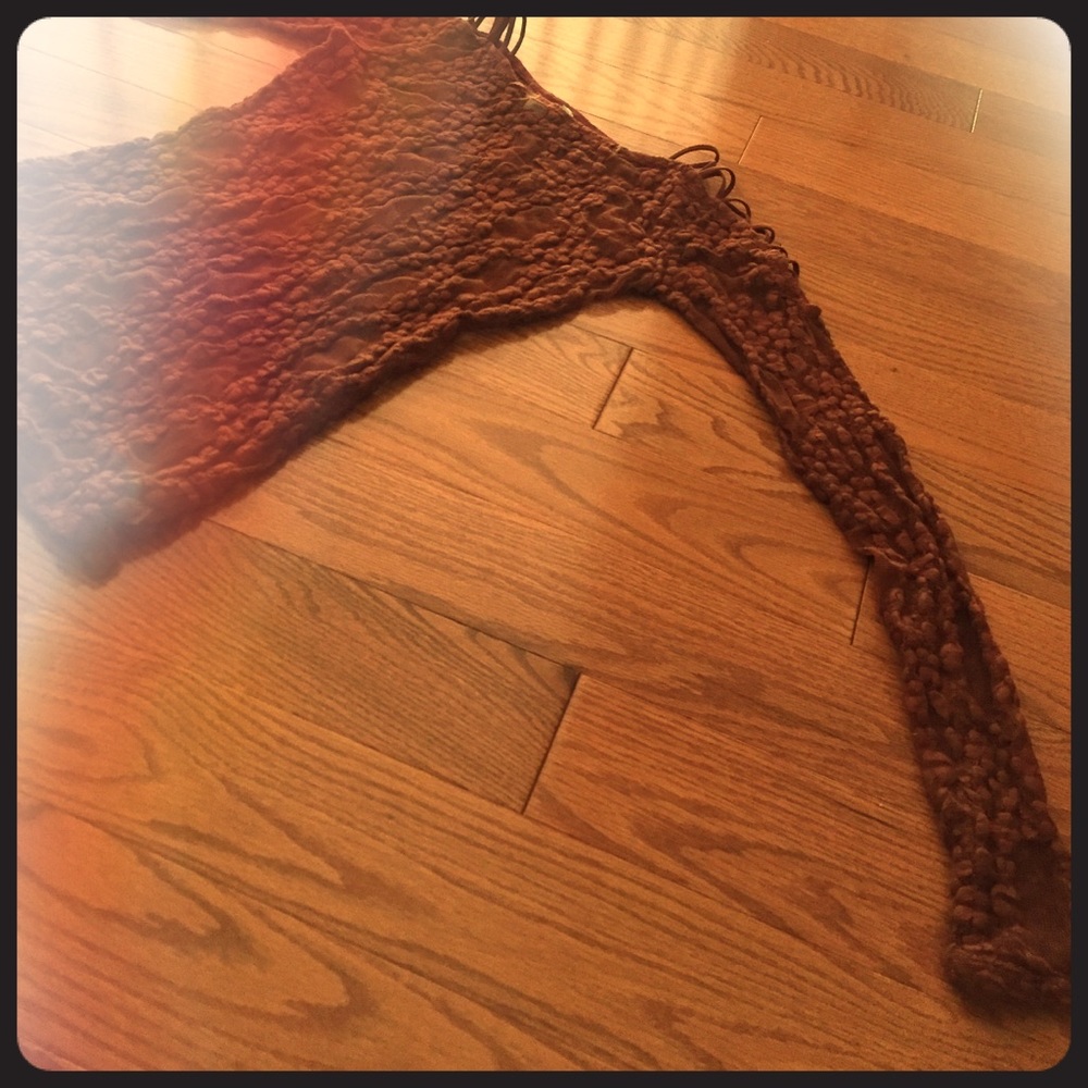 Long-sleeve sexy lace blouse